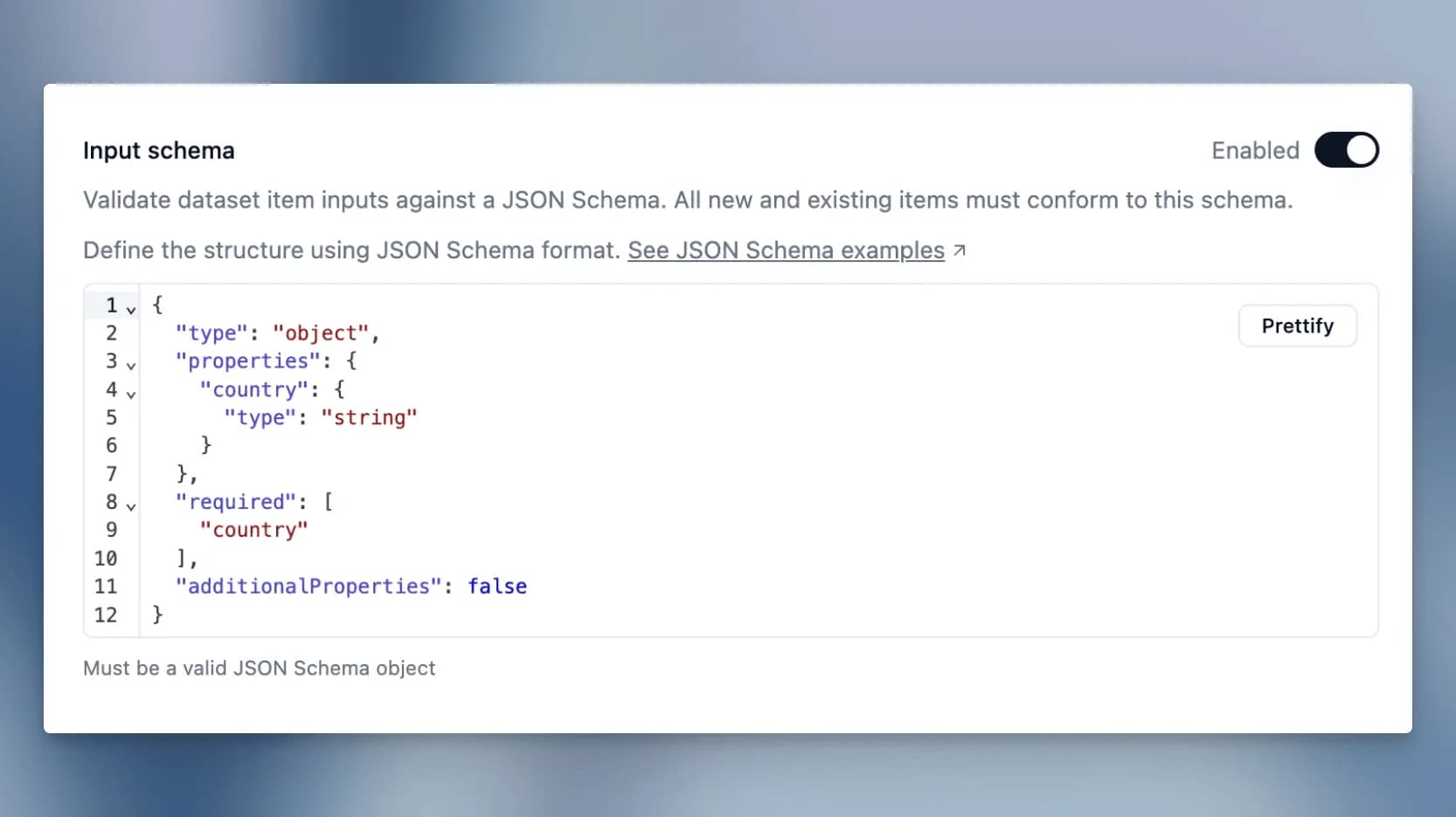 Dataset Schema Enforcement